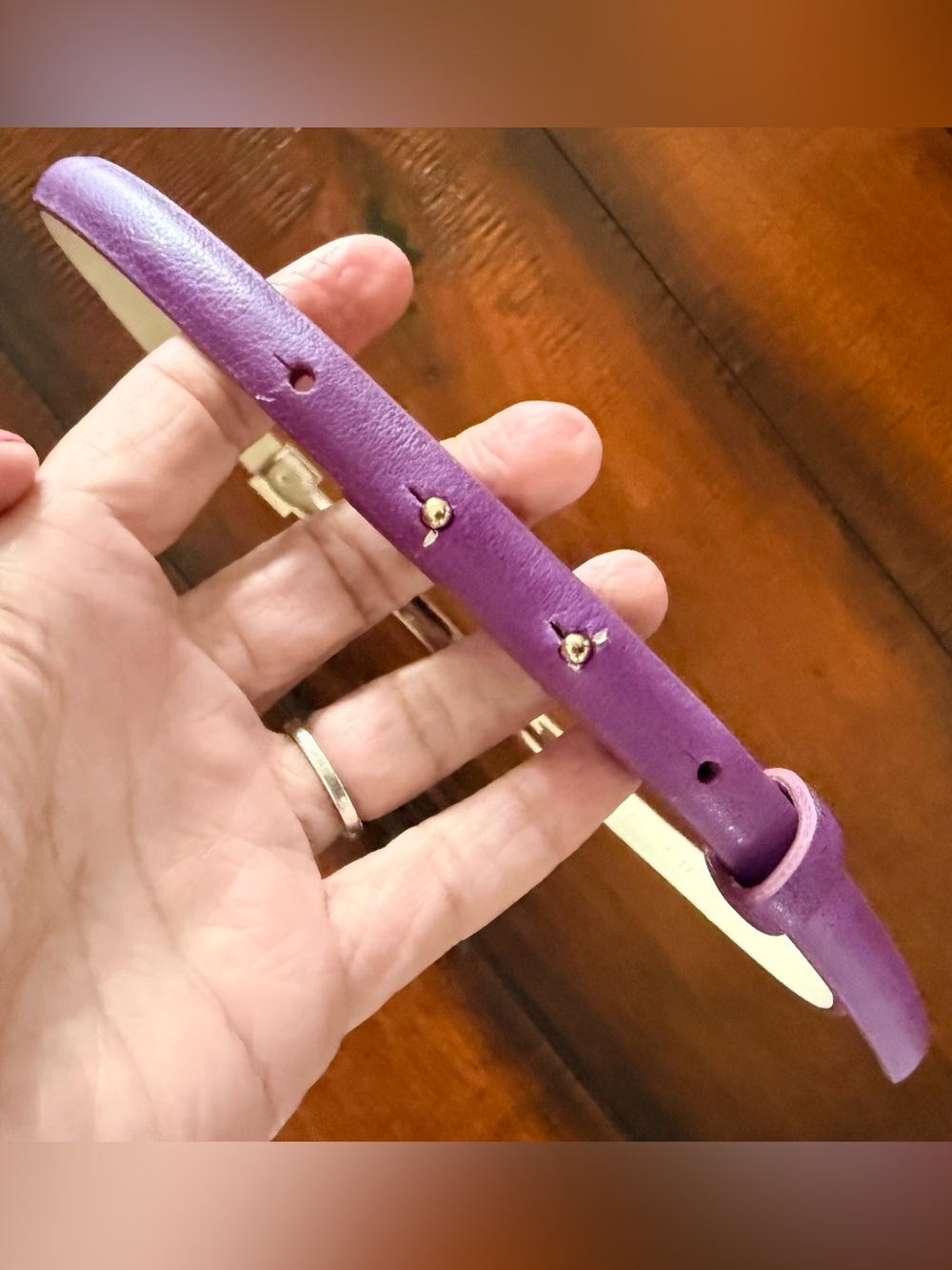 The Limited Purple Slim Leather Belt - Picture 2 of 4